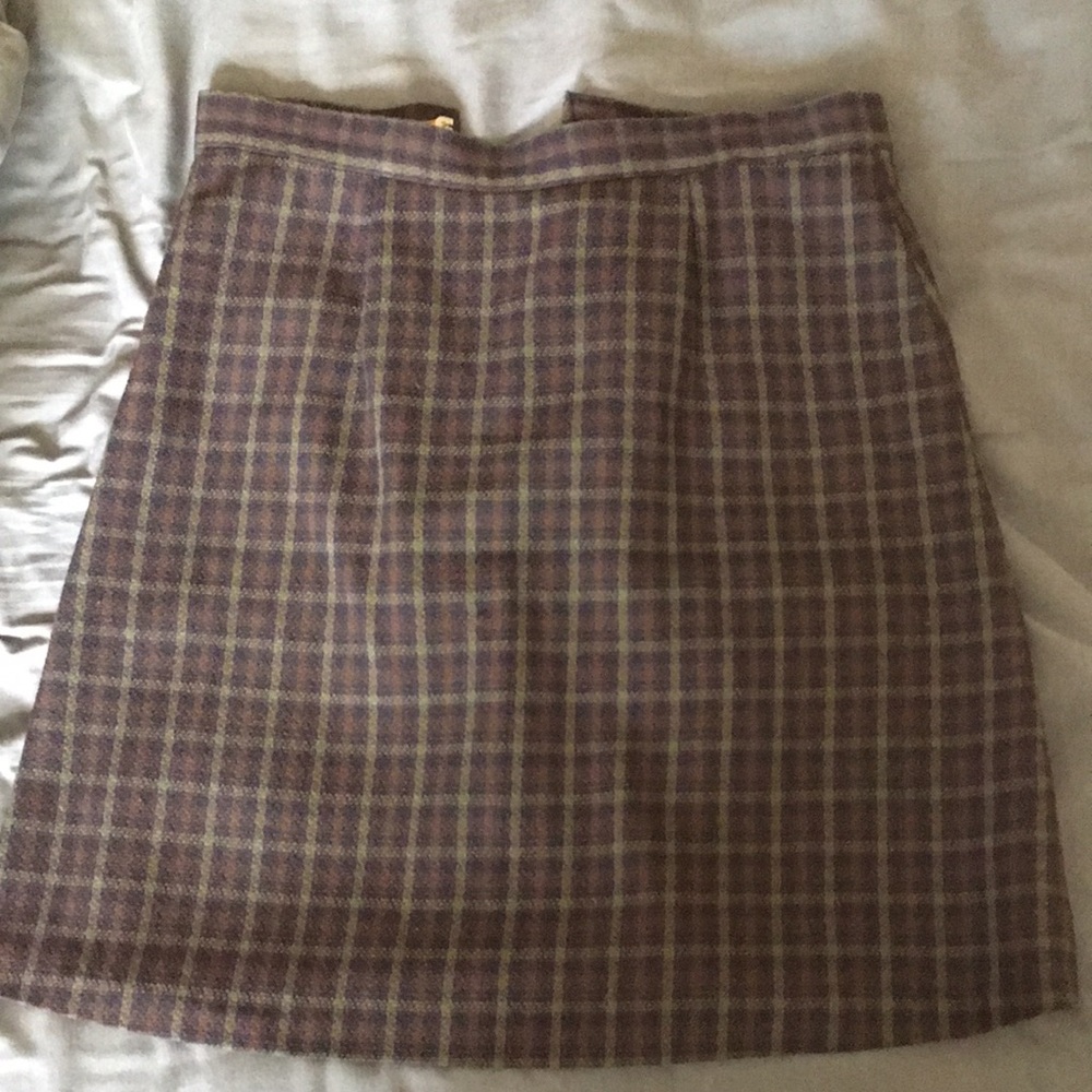Classic Navy Plaid A-Line Skirt